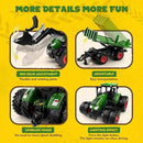 Remote Control Tractor Toy, Kids RC Tractor Set & Truck and Trailer Front Loader - Metal Car Head/8 Wheel/Light, Toddlers Farm Vehicle Toys for 3 4 5 6 7 8 9 Year Old Boys Girls Birthday Gift by GreenHaven Gardens