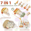 VINJOE Baby Musical Instruments-Toddler Montessori Wooden Musical Toys for Kids, Neutral Colors Percussion Instruments Set Early Learning Musical Toys for Preschool Educational Birthday Gifts by TinyTreasures Baby Boutique