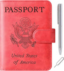 Passport Holder Cover Wallet Travel Essentials Leather Rfid Blocking Case Vacation Luggage Must Haves Travel Accessories for Men Women (120