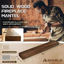 60x8x3 Fireplace Mantel - Solid Rustic Wood - Wall Mounted Floating Shelf with Invisible Heavy Duty Steel Bracket (Weathered Brown) by CozyNest Decor