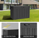 45 Gallon Double-Wall Resin Deck Box - Lockable Waterproof Outdoor Storage Box, 515lbs Capacity & Doubles as Seating for Patio Furniture - Garden Tools, Pool Accessories (Black) by CozyNest Decor