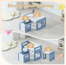 3 in 1 Montessori Weaning Table and 2 Chairs Set, Kids Activity Table Set, 2 Height Levels, Toddlers Activity Table for Drawing, Dining, Reading and Playing, Blue by CozyNest Decor
