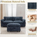URRED Modular Sectional Sofa Comfy Cloud Couch, Modern Chenille Sofa Sleeper Deep Seat Couches with Ottoman/Pillows for Living Room (Blue, 82.6''- L Shape) by CozyNest Decor