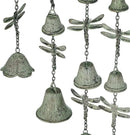Dragonfly Wind Chimes for Outside, Large Strung Verdigris Windchimes with Wrought Iron Bell for Garden, Patio, Porch Outdoor Decor, Memorial Sympathy by CozyNest Decor