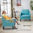 VINGLI Accent Chairs Set of 2 Living Room Chairs Teal Blue Reading Chair for Bedroom Scooped Arm Chair Mid Century Modern Accent Chairs Upholstered Comfy Chair for Apartment, Waiting Room by CozyNest Decor