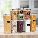 Freshware Kitchen Storage Containers with Lids, 48 PCS Airtight Food Storage Containers, Plastic Kitchen Containers, Pantry Containers for Cereal, Dry Food, Includes Labels, Marker & Measuring Spoons by CozyNest Decor