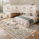 8x10 Area Rugs with Insect Print - Bug Rug Non-Shedding Stain Resistant Soft Carpet for Bedroom, Low Pile Ultra-Thin Machine Washable Carpet for Dining Room, Kids Nursery, Office (8'x10' Beige) by TinyTreasures Baby Boutique