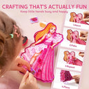 Klever Kits Poke in Fun Art Crafts for Kids Ages 4-8, Princess Dress-up, Art Activities, DIY Craft Kits, Birthday Gifts for Girls Ages 4 5 6 7 8+ by TinyTreasures Baby Boutique