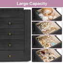 Meangood Jewelry Box Wood for Women, 5-Layer Large Organizer Box with Mirror & 4 Drawers for Rings, Earrings, Necklaces, Black by TinyTreasures Baby Boutique