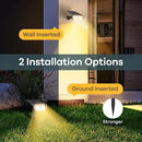Linkind Solar Lights Outdoor Waterproof IP67, StarRay Dusk-to-Dawn Outdoor Solar Lights, 3 Lighting Modes Solar Spot Lights Outdoor for Garden, Yard, Landscape (Warm White, 4 Pack) by CozyNest Decor