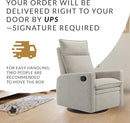 Arya Modern Nursery Glider Recliner Chair – Cozy Nursing Chair with 360° Swivel for New Parents, Gentle Motion, Compact Design, High Back & Low Armrests, Canadian Made (Driftwood/Breather Fabric) by TinyTreasures Baby Boutique