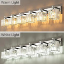 Modern 6-Light Chrome Crystal Bathroom Vanity Light Fixtures by CozyNest Decor