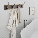 IBosins Wall Mounted Coat Rack, 2 Pack Metal Wood Coat Rack with 8 Black Rustic Hooks for Scarf, Bag, Towel, Key, Cap, Cup, Hat by CozyNest Decor