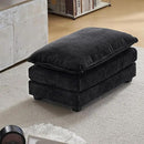 Karl home Modular Ottoman for Sectional Sofa, Chenille Comfy Upholstered Furniture for Living Room, Apartment, Studio, Office, (Ottoman, Black) by CozyNest Decor