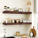 Heimlove Rustic Brown Bathroom Shelves Floating Shelves for Wall Shelf Over Toilet Long Wall Mounted Modern Farmhouse,48 x 12 Shelves with Invisible Brackets for Living Room, Kitchen, Bedroom by CozyNest Decor