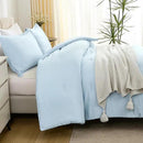 Litanika Comforters Light Blue Queen Size, 3 Pieces Lightweight Solid Bedding Comforter Set, All Season Fluffy Bed Set (90x90In Comforter & 2 Pillowcases) by CozyNest Decor