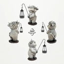 Highland Cow Statues with Solar Lights, Highland Cow Resin Figurine Lights, Highland Cow Ornaments for Patio, Balcony, Indoor Decoration and as Gifts by GreenHaven Gardens
