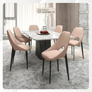 LeisureMod Amalfi Upholstered Fabric Dining Chair – Modern Side Chair with Iron Legs, Mid-Century Accent Chair for Dining Room or Kitchen by CozyNest Decor