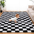 Super Soft Rug for Bedroom, 3x5 Ft Black and White Area Rug Classic Checkered Shaggy Anti-Skid High Pile Soft Fluffy Rug Fuzzy Carpet for Living Room Bedroom Kids Room Nursery, Dorm Home Decor by TinyTreasures Baby Boutique