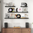 Picture Ledge Wall Shelves 48 inches Width Set of 3, Solid Pine Wood Rustic Floating Ledge Shelves for Wall for Kids' Room Bedroom Kitchen Bathroom Long Floating Shelves for Wall Decor, Black by TinyTreasures Baby Boutique