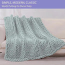 Bigacogo Chunky Knit Throw Blanket for Couch, 51x63 inches, 100% Hand Knitted with Thick Jumbo Chenille Yarn, Cozy Soft Large Rope Knot Cable Crochet Blankets for Sofa Bed Living Room, Misty Green by CozyNest Decor