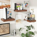Deep Floating Shelves for Wall | 16 Inch Wide x 12 Inch Deep Floating Shelves Set of 2 | Rustic Walnut Wide Wall Shelves | Bookshelf Laundry Shelf TV Shelf by CozyNest Decor