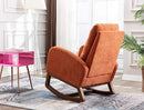 Dolonm Rocking Chair Mid-Century Modern Nursery Rocking Armchair Upholstered Tall Back Accent Glider Rocker for Living Room (Orange) by TinyTreasures Baby Boutique