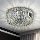 6-Lights Crystal Flush Mount Chandelier Light Fixture with K9 Crystals Modern Ceiling Lights Elegant Pendant Lamp for Bedroom,Hallway,Bar,Living Room,Dining Room,H5.9 xW20 (Bulbs Not Included) by CozyNest Decor