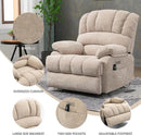 Large Power Lift Recliner Chair with Massage and Heat for Elderly, Ergonomic Backrest, Infinite Adjust, 2 Side Pockets,USB and Type-C Ports, Chenille Beige by CozyNest Decor
