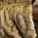 BATTILO HOME Golden Faux Fur Throw Blanket for Couch Sofa, Long Pile Fur Blankets and Throws, Elegant, Fluffy Thick Warm Heavyweight Fur Blanket Reversible to Plush Velvet, 50"x60" by CozyNest Decor
