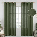 LAMIT Olive Green Linen Curtains 72 inches Long for Living Room, Soft Thick Semi Sheer Light Filtering Bronze Grommet Window Treatments Neutral Drapes for Bedroom, 2 Panels Set, 52 x 72 Inch by CozyNest Decor