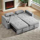 70" Queen Size Sofa Bed for Living Room – Pull-Out Sleeper Sofa Couch with Cup Holder, Phone Holder, USB Charging Port, Solid Wood Frame, Easy Assembly, Space-Saving Design for Small Apartments by CozyNest Decor
