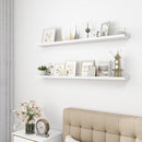 Picture Ledge Shelf, Wood Long Floating Shelves for Wall, Set of 2, 48 inch Picture Ledge Shelves, Photo Ledge Nursery Book Shelves Wall Mounted for Living Room Kids' Room Bedroom, Color White by TinyTreasures Baby Boutique