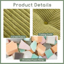 HIGOGOGO Square Stuffed Pouf Ottoman, Corduroy Poufs with Foam Chunk Filling, Furry and Fluffy Pouf Foot Stool Storage Ottoman, 21 X 21 Floor Poufs Foot Rest for Living Room, Green by CozyNest Decor