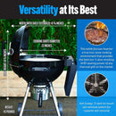 SnS Grills Original Kettle Charcoal Grill with Patented Slow 'N Sear Deluxe Insert and EasySpin Grate for Two-Zone Cooking, Low ‘N Slow Smoking and BBQing - Black 22-Inch by GreenHaven Gardens