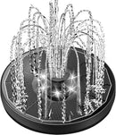 Solar Fountain Glass Panel with 2200 mah Battery, 3.5W Floating Solar Water Fountain with 4 Fixed Rods, Solar Fountain Pump for Bird Bath, Garden, Pond, Pool, Outdoor-White Lights by GreenHaven Gardens