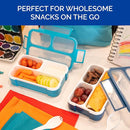 Mini Bento-Box Snack Boxes Set of 2 | Small Portion Lunch Containers for Kids Boys Girls Toddlers | BPA Free | Navy & Blue by TinyTreasures Baby Boutique