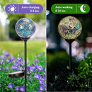 Solar Garden Lights Outdoor Decorative - Solar Gazing Ball Mosaic Garden Stakes Decorative Waterproof Outdoor Lights for Pathway Yard Lawn Decoration Blue by CozyNest Decor
