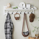 AMBIRD 35 inch Coat Rack Wall Mount, Extra Long Coat Hooks Wall Mount, Entryway Shelf with 7 Dual Coat Hooks 4 Key Hooks Mail Organizer, Wooden Wall Coat Rack with Hooks, Key Holder Rack (White) by CozyNest Decor