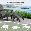 WestinTrends Dylan Outdoor Patio HDPE Adirondack Ottoman Footrest, Gray by CozyNest Decor