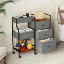 Baby Diaper Caddy Organizer and Storage - 3 Tier Rolling Cart with Dividers and Drawers, Easy To Assemble, Mobile Utility Cart with Wheels for Nursery, Bedroom, Changing Table & Crib by CozyNest Decor