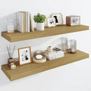 Marsmiles 39" Floating Shelves for Wall, Wooden Shelves with Invisible Brackets Set of 2, Rustic Farmhouse Wall Mounted Shelf for Kitchen Bathroom Living Room Study, Natural Oak by CozyNest Decor