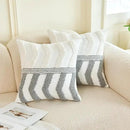 HOdo Home 18x18 Throw Pillow Covers, 2PCS Tufted Boho Jacquard Pillow Covers,Farmhouse Decorative Pillow Cover,Pillow Cases for Couch Sofa Bed Stylish Decor, Simple Textured Cushion Sham by CozyNest Decor