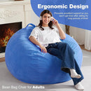 Homguava 3.5FT Bean Bag Chair: Teardrop Bean Bags with Memory Foam Filled, Compact Beanbag Chairs Soft Sofa with Corduroy Cover (Blue) by TinyTreasures Baby Boutique