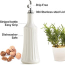 LYEOBOH Olive Oil Dispenser Bottle, Oil Dispenser for Kitchen, Ceramic Cooking Vinegar Dispensing Bottles with Spout, White by CozyNest Decor