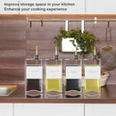 Olive Oil Dispenser for Kitchen, 16.9 oz/ 500 ml Olive Oil Dispenser Bottle, Glass Oil Bottles for Kitchen with 8 Stainless Steel Pourers, 40 Labels, 4 Pcs, Gold by CozyNest Decor