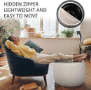 2 Pack Round Inflatable Pouf Ottoman Foot Rest for Couch 20 x 16 Inch Cozy Portable Floor Corduroy Poufs Foot Stool Ottoman with Pump for Living Room Bedroom Chair, Beige by CozyNest Decor