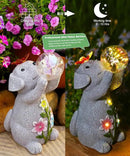 Solar Funny Dog Statue for Garden: Outdoor Sculptures with Ball Lights and Butterfly Clearance Lawn Ornaments Yard Porch Patio Balcony - Gifts for Mom Grandma by GreenHaven Gardens