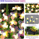 Solar Garden Lights Outdoor, New Upgraded 4-Pack Firefly Solar Lights with Iridescent Petals & Warm White Glow - Waterproof Wind-Swaying Decor for Yard, Patio by CozyNest Decor
