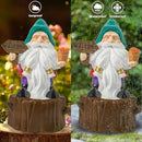 Bbiamsleep 8 Inch Garden Gnome Statue Resin Gnome Figurine with Welcome Sign Outdoor Garden Gnome with Tree Stump Gnome Lawn Statue for Indoor Outdoor Home Patio Yard Lawn Fairy Garden Decor by GreenHaven Gardens